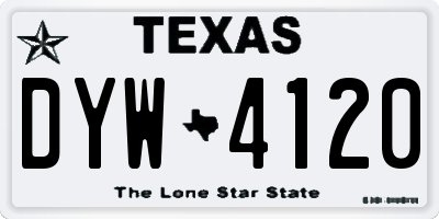 TX license plate DYW4120