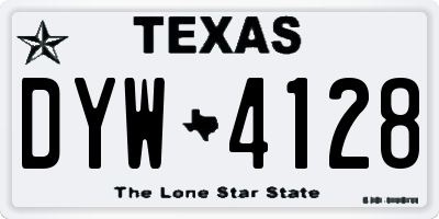 TX license plate DYW4128