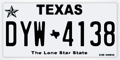 TX license plate DYW4138