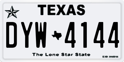 TX license plate DYW4144