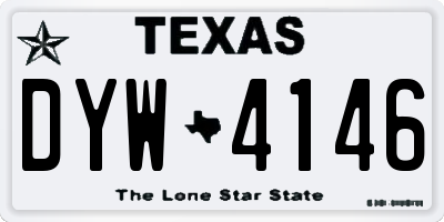 TX license plate DYW4146
