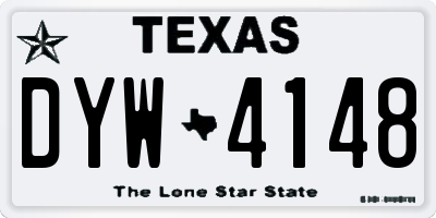 TX license plate DYW4148