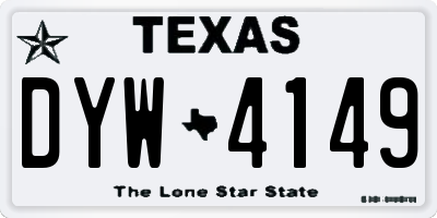 TX license plate DYW4149