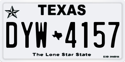 TX license plate DYW4157