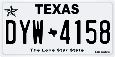 TX license plate DYW4158