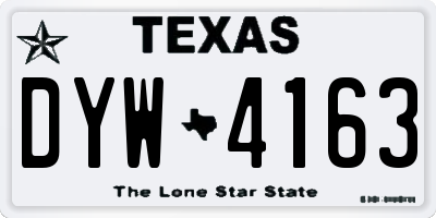 TX license plate DYW4163
