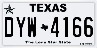 TX license plate DYW4166