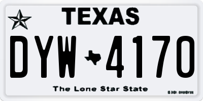 TX license plate DYW4170