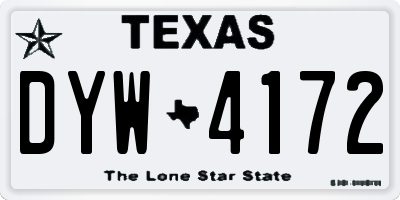 TX license plate DYW4172