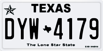 TX license plate DYW4179
