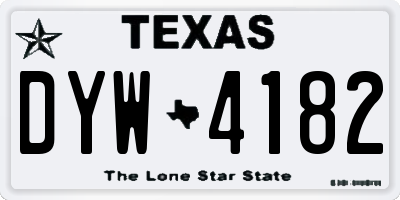 TX license plate DYW4182