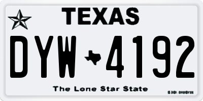 TX license plate DYW4192