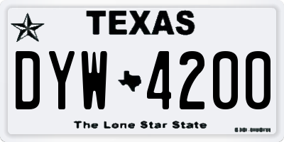 TX license plate DYW4200