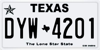 TX license plate DYW4201