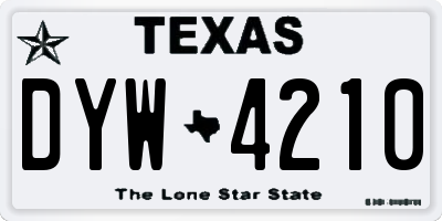 TX license plate DYW4210