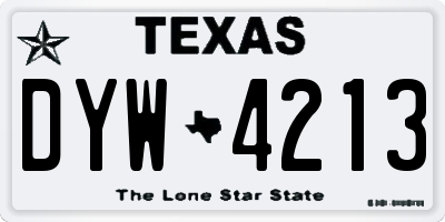TX license plate DYW4213