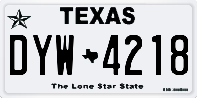 TX license plate DYW4218