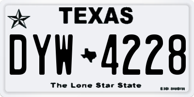 TX license plate DYW4228