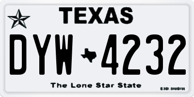 TX license plate DYW4232