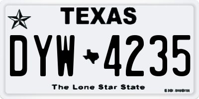 TX license plate DYW4235
