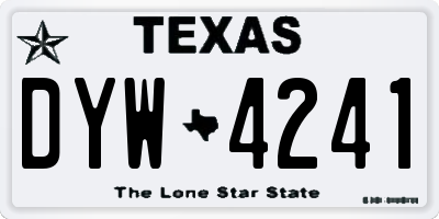 TX license plate DYW4241