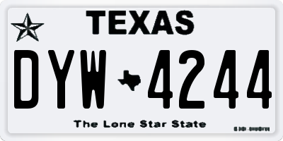 TX license plate DYW4244