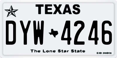 TX license plate DYW4246