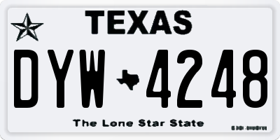 TX license plate DYW4248