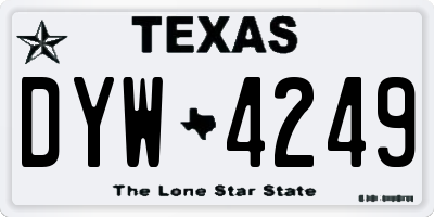 TX license plate DYW4249