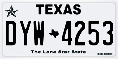 TX license plate DYW4253