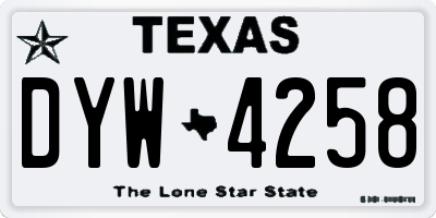TX license plate DYW4258