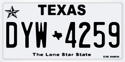 TX license plate DYW4259