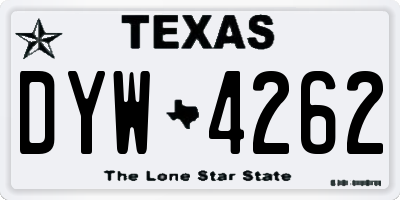 TX license plate DYW4262