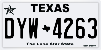 TX license plate DYW4263