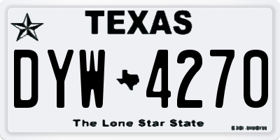 TX license plate DYW4270