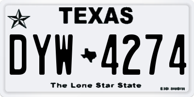 TX license plate DYW4274