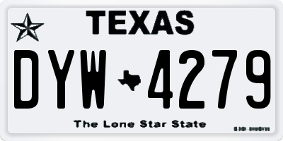TX license plate DYW4279
