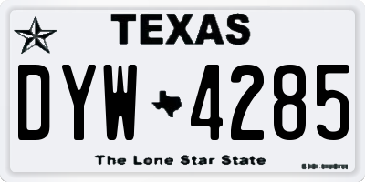 TX license plate DYW4285