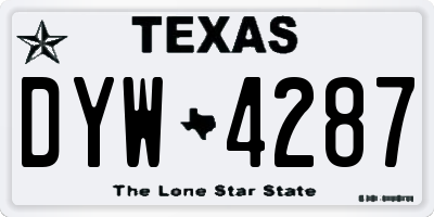 TX license plate DYW4287