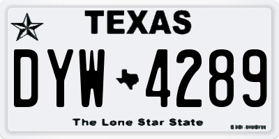 TX license plate DYW4289