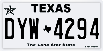 TX license plate DYW4294