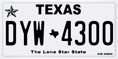 TX license plate DYW4300