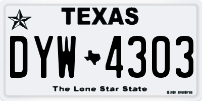 TX license plate DYW4303