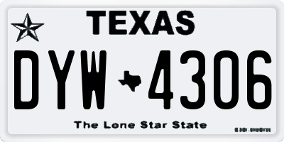 TX license plate DYW4306