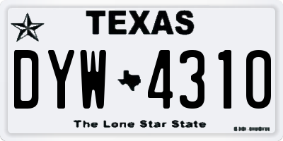 TX license plate DYW4310