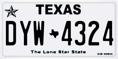 TX license plate DYW4324