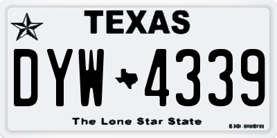 TX license plate DYW4339