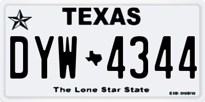 TX license plate DYW4344