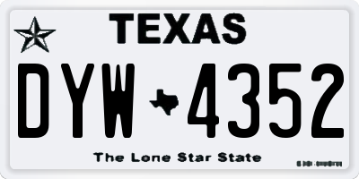 TX license plate DYW4352