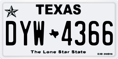 TX license plate DYW4366